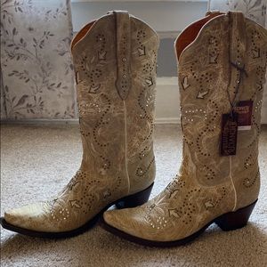 White Western Denver Boot Company Boots